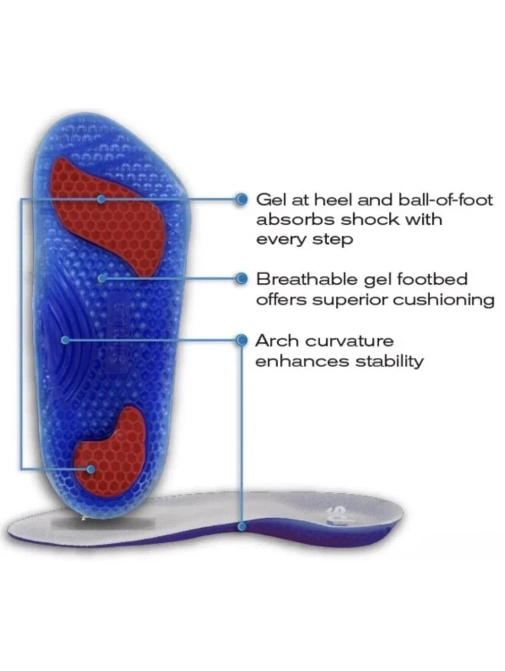 AIRPLUS GEL ORTHOTIC - ONE PAIR Mens Blue / Gray Shoe Size 7 - 13